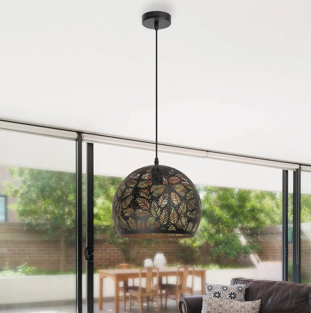 Suspension noire tropicale Manorca ø280mm Rabalux 2276 pour ampoule E27