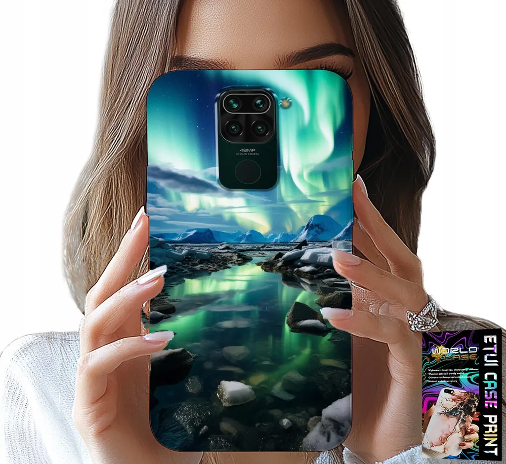 Cover Design Aurora Alaska per Xiaomi Note 9 + Vetro Protettivo