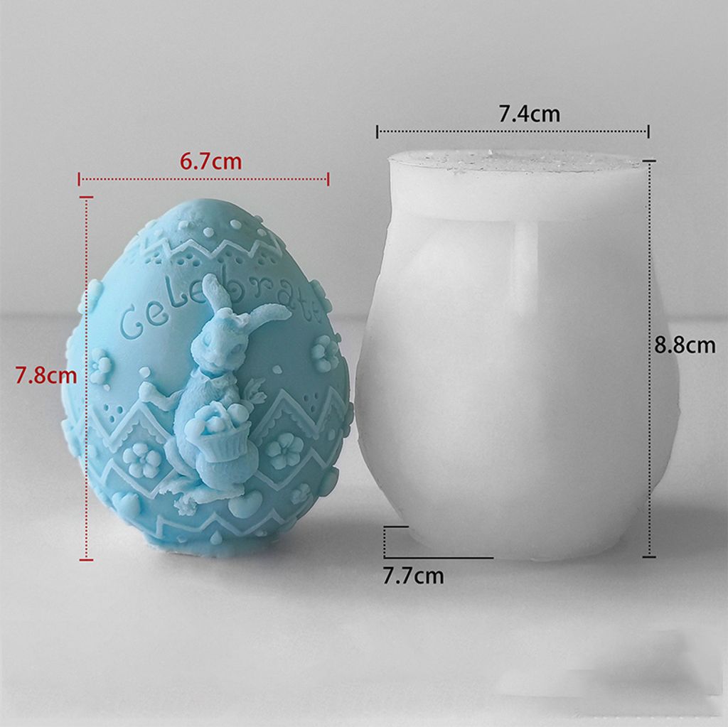 INF Osterhasen-Kerzenform, Silikon-Hasenform für DIY-Bastelarbeiten Modell 3