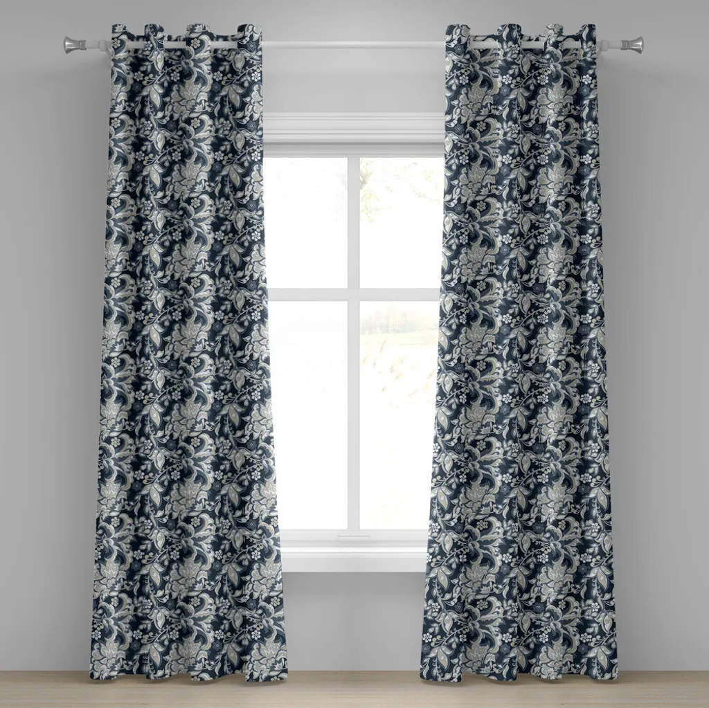 Rideau floral asiatique à œillets 280x245 cm en tissu haute qualité