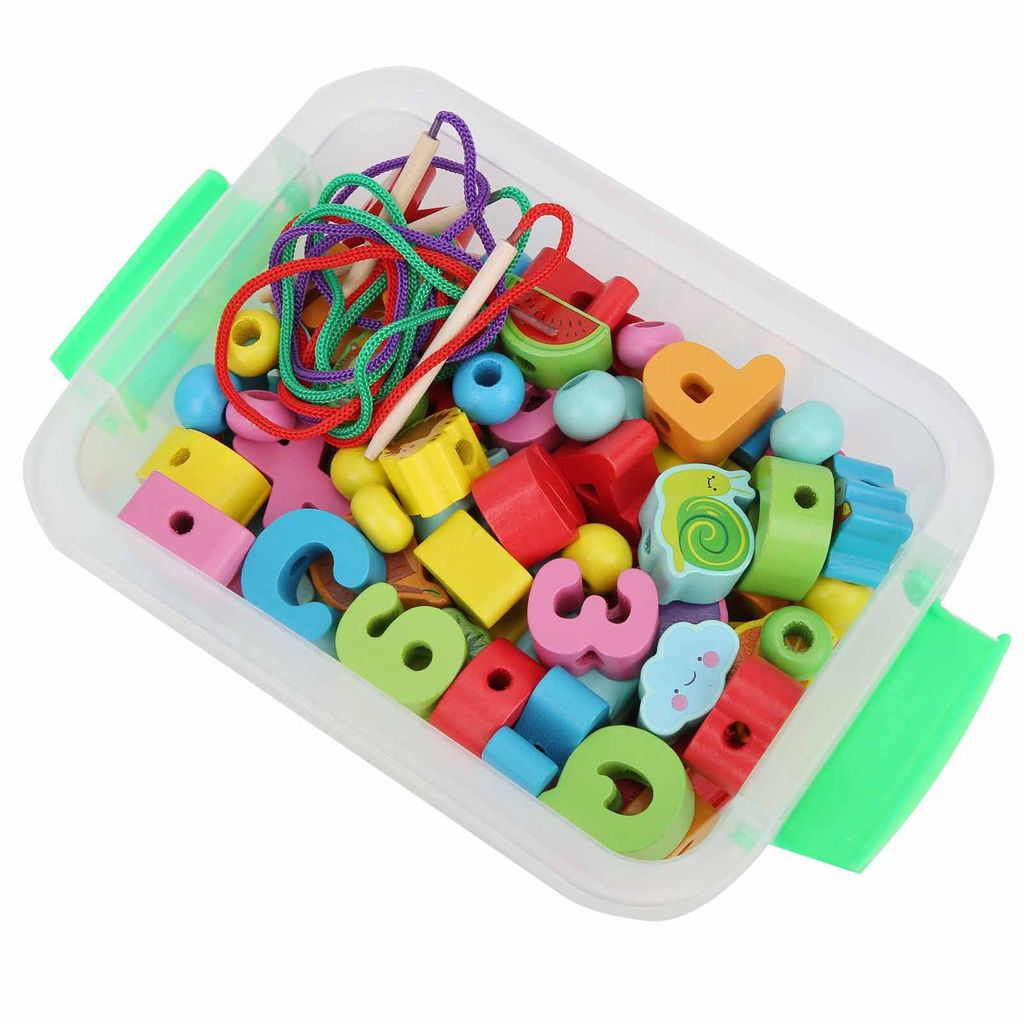 Schnürung Spielzeug,Baby Schnürung Perlen Spielzeug,Kleinkind String Threading Spielzeug,Holzschnur Spielzeug,Baby Lernspielzeug,Kleinkind Geburt...