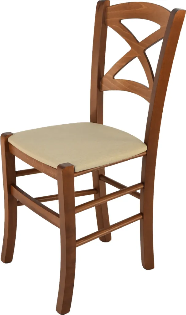 Sedia Tommychairs Cross Noce Chiaro Seduta Canapa | Prezzo Qualità