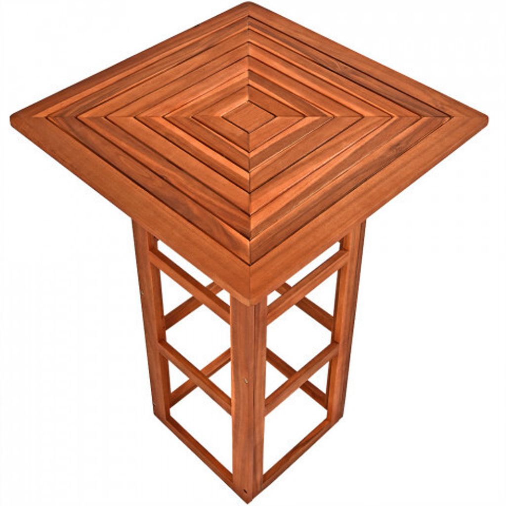 CASARIA® Stehtisch Holz 110 cm Hoch 75 x 75 cm Eckig Massiv Produktbild 10