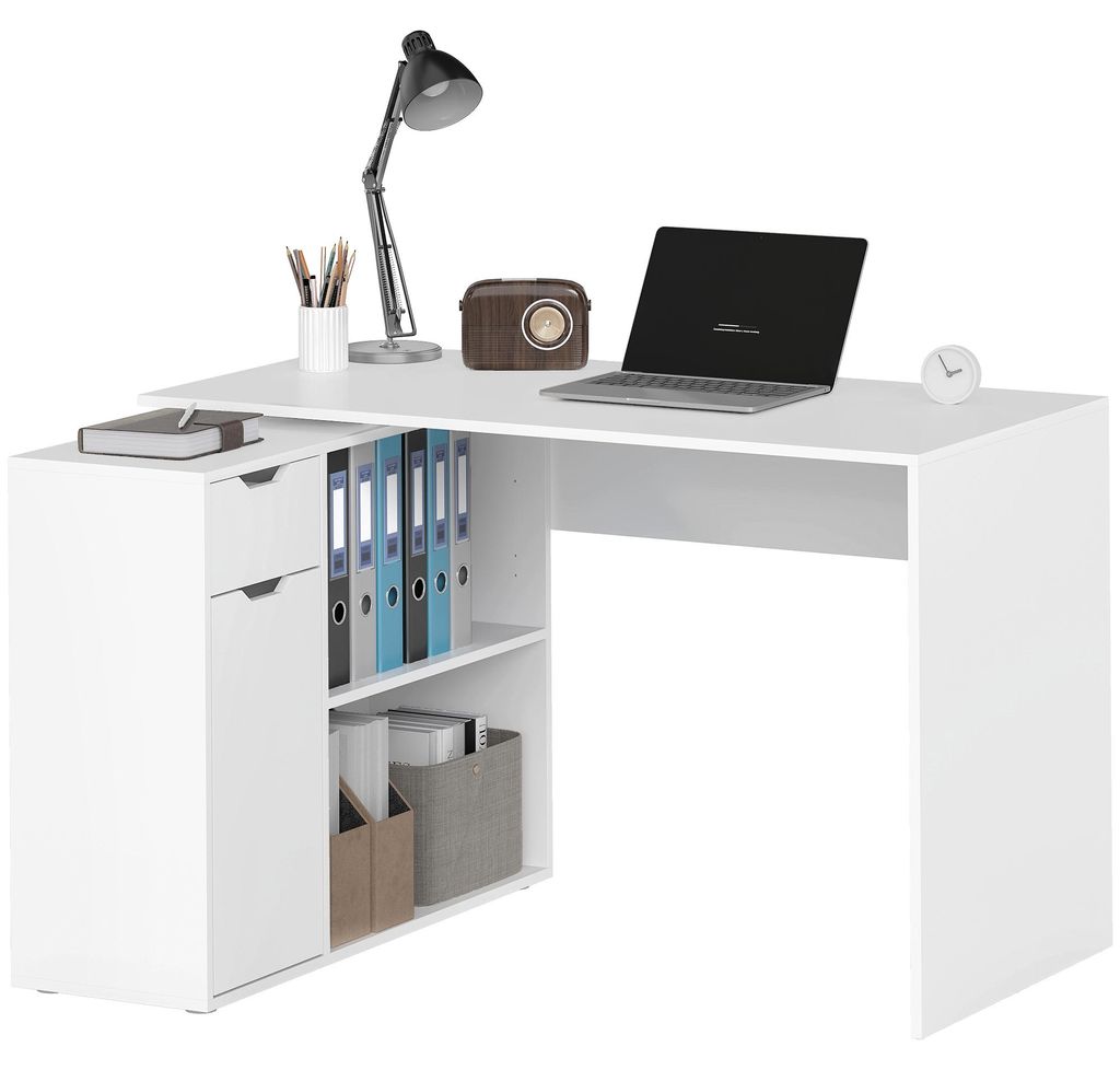 HOMCOM Eckschreibtisch L-Form Schreibtisch mit Offenen Produktbild 