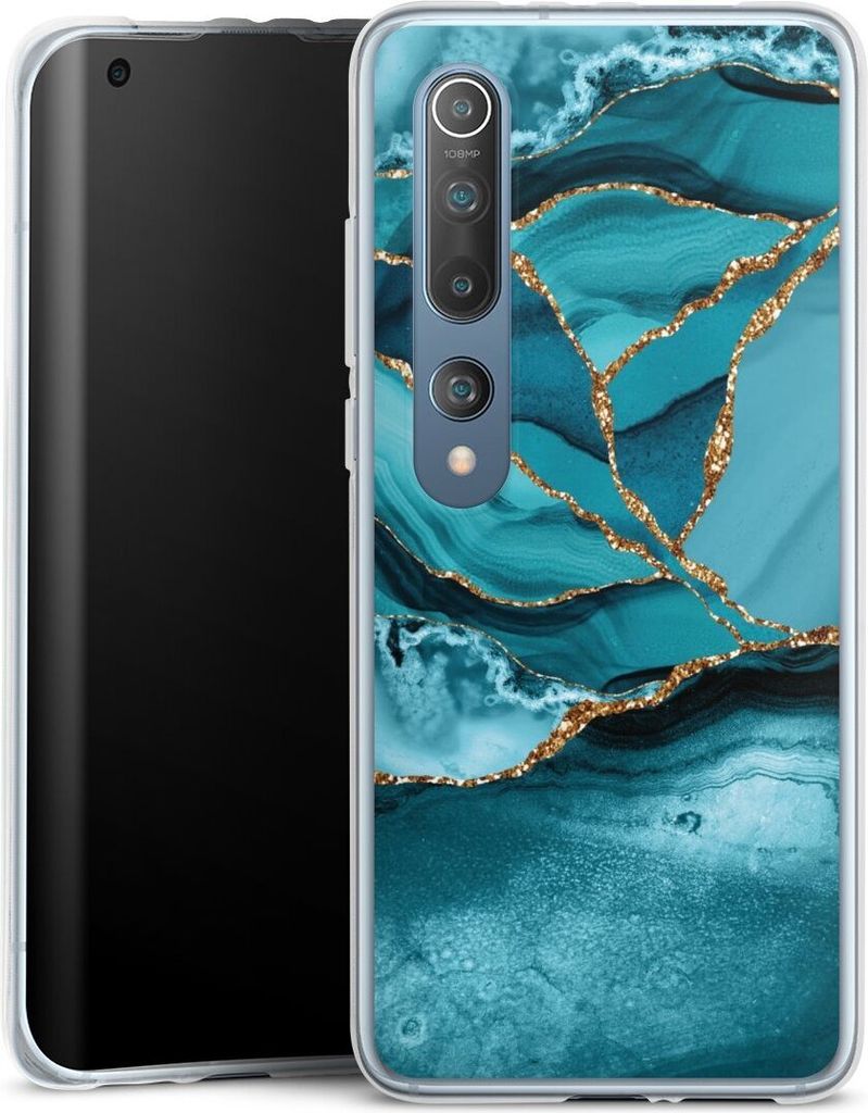 DeinDesign Handyhülle für Xiaomi Mi 10 Silikon Hülle Case Smartphone Schutzhülle Edelstein Glitzer Look Marmor