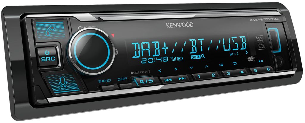 Kenwood Electronics KMM-BT508DAB, Schwarz, 1 DIN, 200 W, 50 Produktbild 