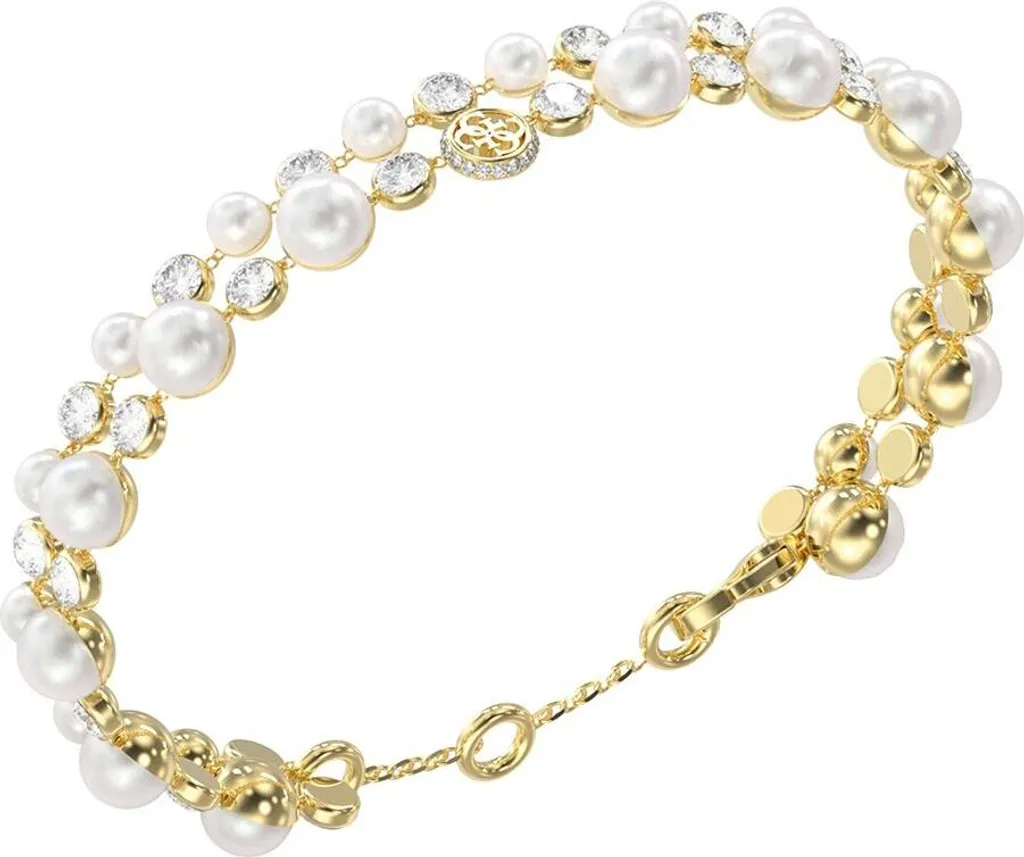Bracelet Guess JUBB05577JWYGS Blanc pour Femme - Bijou Chic Doré