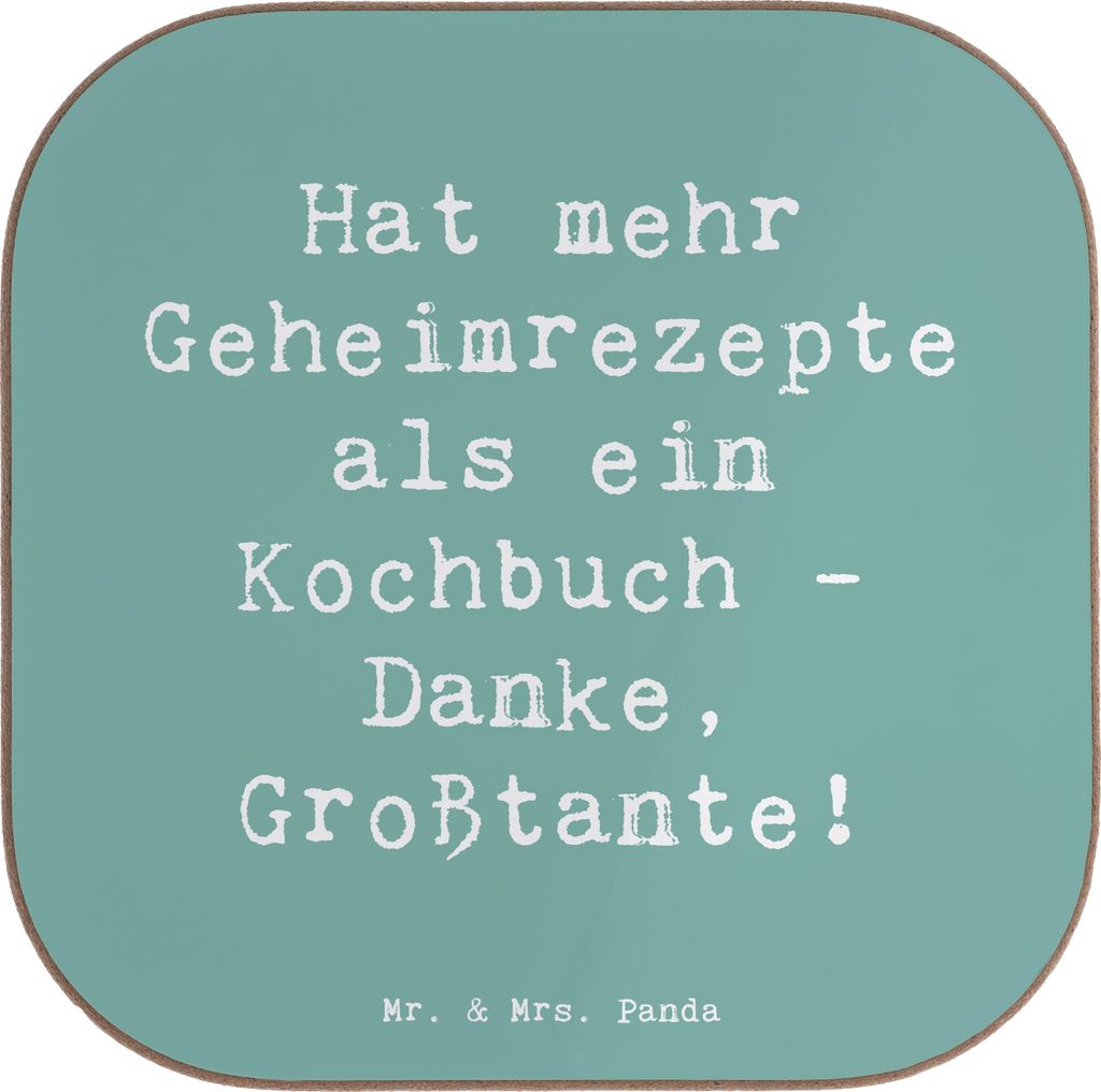 Mr. & Mrs. Panda Untersetzer für Gläser Spruch Geheimrezepte Großtante - Meeresbrise - Geschenk, persönliche Erinnerungen, gläseruntersetzer, ...