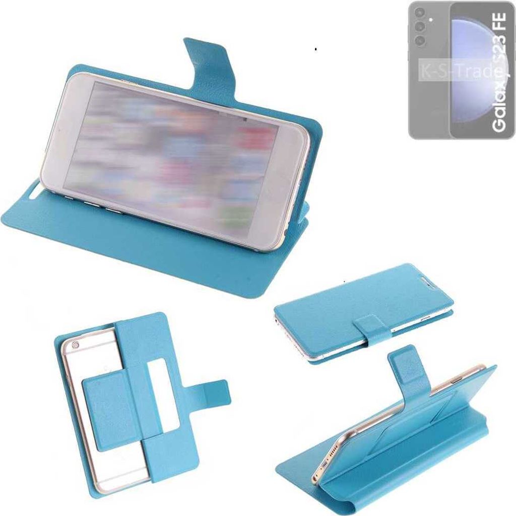 K-S-Trade Schutzhülle Handyhülle kompatibel mit Samsung Galaxy S23 FE Flip cover Handy case Smartphone Klapphülle blau