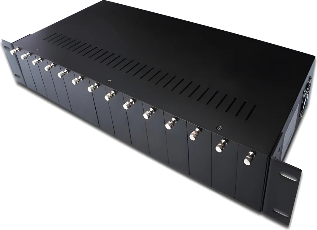 Châssis 14 Slots pour Convertisseur de Médias : Organisation Baie 2U