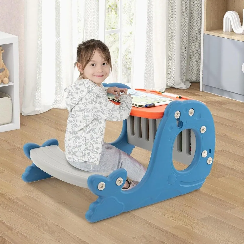 Chevalet de table multifonction pour enfant avec double face et banc