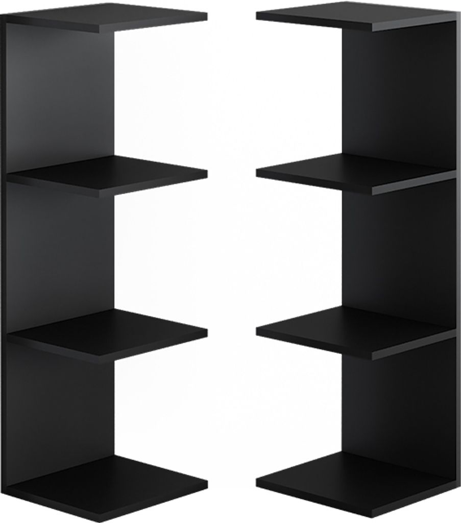 Wandregal Vicco Paolo Schwarz 30 x 95 cm 2er Set, Model 52092