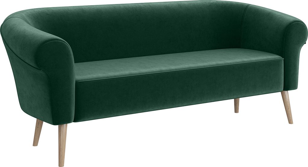 MEBLINI Mini Sofa 3-Sitzer für Wohnzimmer - Mini Lounge für drei Personen - Küchensofa - Sofa Klein - EMILIA - 3 - Grün Samt