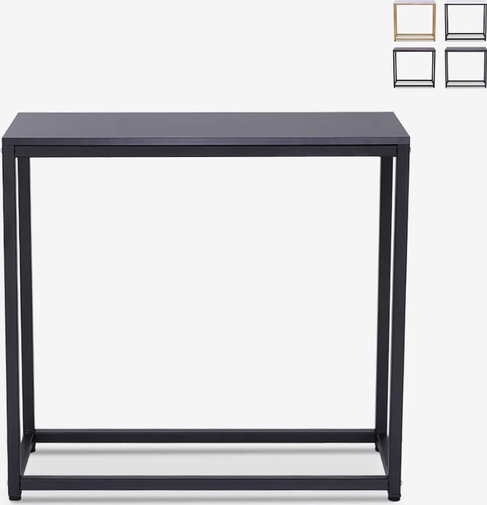 Console Nigel en métal noir 80cm de long, design épuré et structure robuste - 6