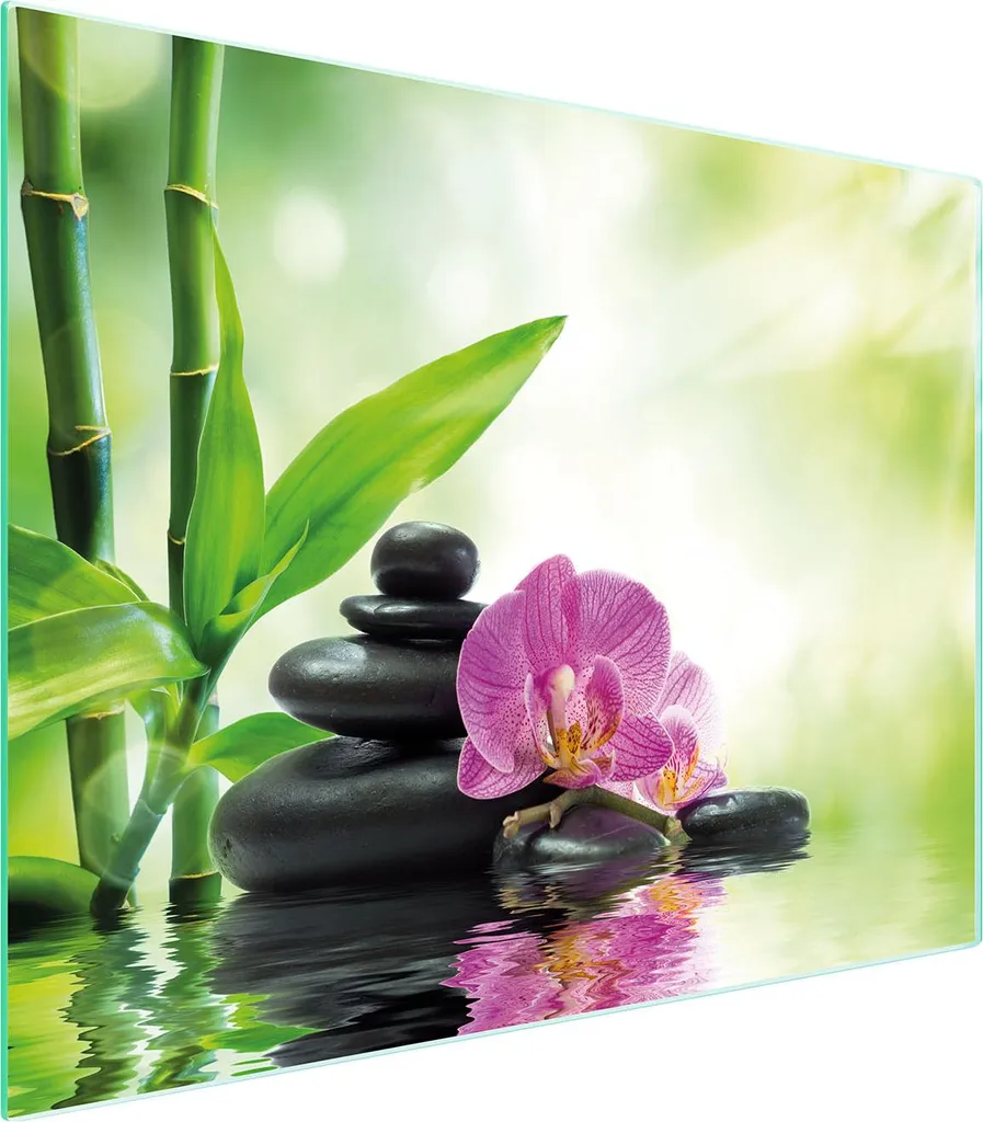 Protezione Piano Cottura 52x40 Vetro Orchidea - Tagliere Multiuso