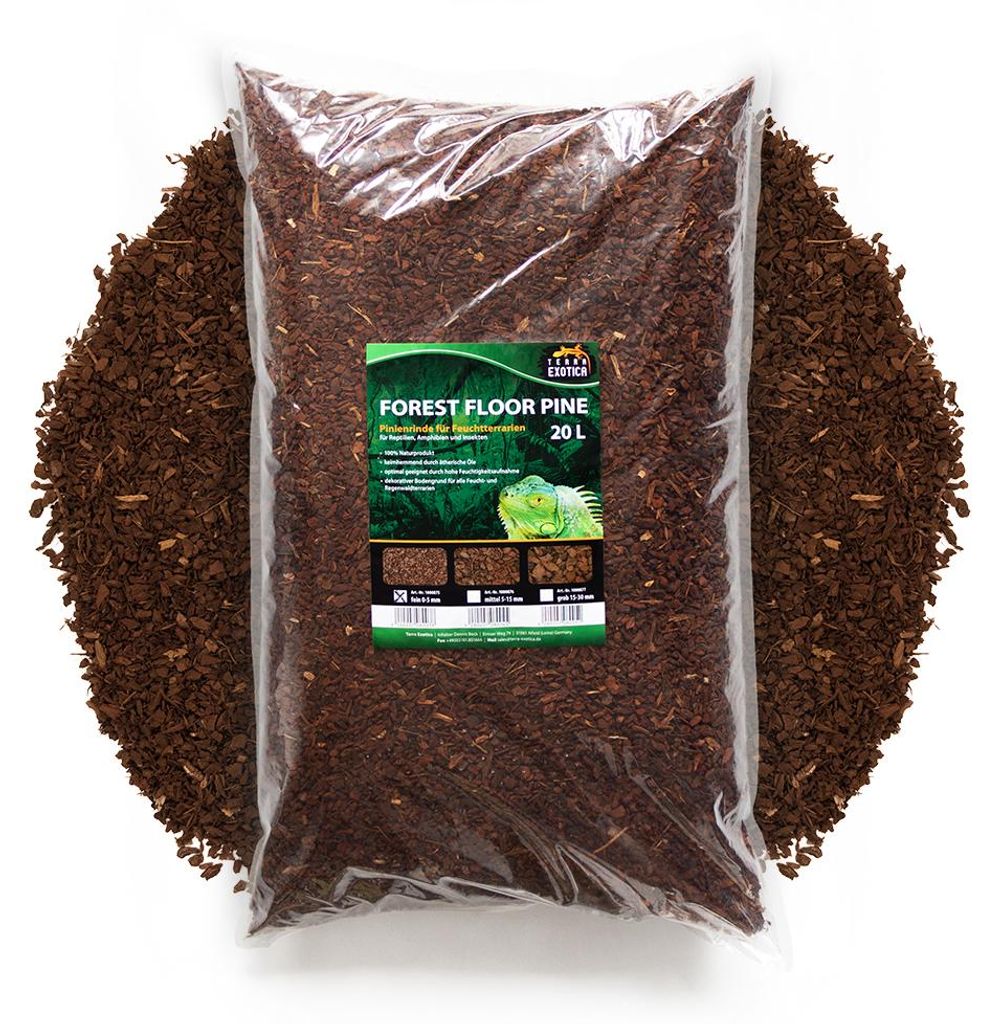 Forest Floor Pine Fein 20 Liter – Pinienrinde Einstreu für Terrarien & Reptilien