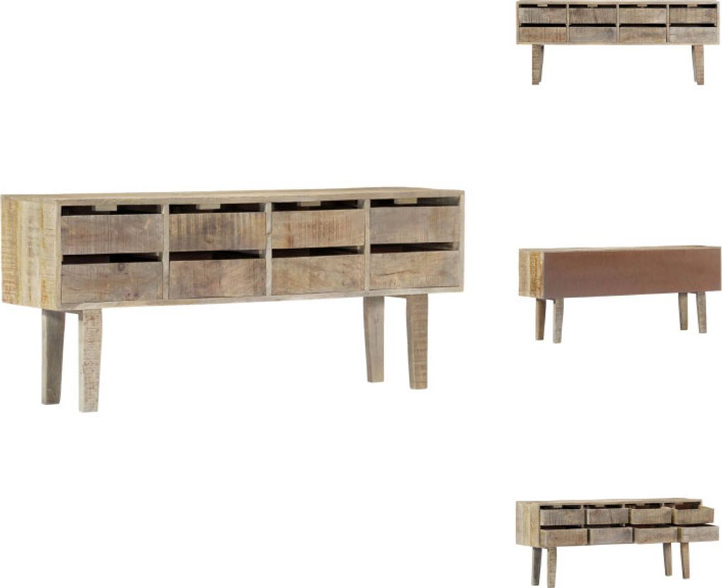 vidaXL Sideboard 140×30×60 cm Massivholz Mango - Sideboards