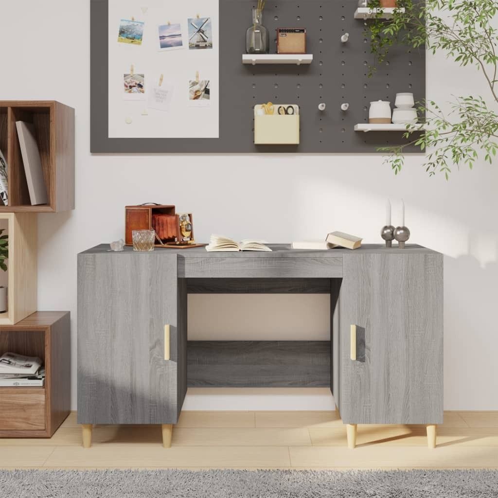 "Spring Sale"Schreibtisch - elegantes Design - Computertisch/Bürotisch - Grau Sonoma 140x50x75cm Holzwerkstoff Promotion415556 - Schreibtische