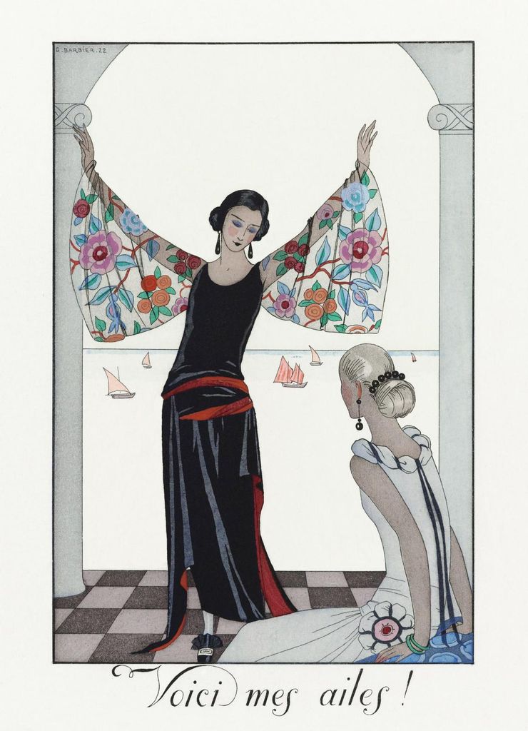 Plakat 13x18cm Voici Mes Ailes!, Vintage Barbier für Salon