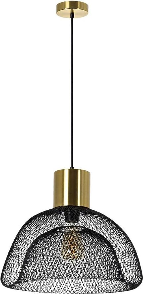 ARTE LAMP Hängelampe – Deckenleuchte für Schlafzimmer mit schwarzer Metall-Lampenfassung und Kupferfarbenem Lampenschirm – Hängeleuchte LED ...