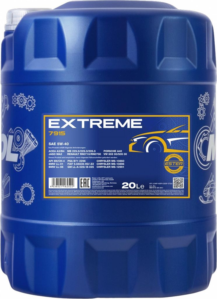 MANNOL Extreme 5W-40 API SN/CF, 20 Liter Produktbild 