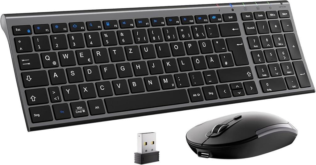 Aluminium Wireless Slim Tastatur QWERTZ Layout (Deutsch) Produktbild 
