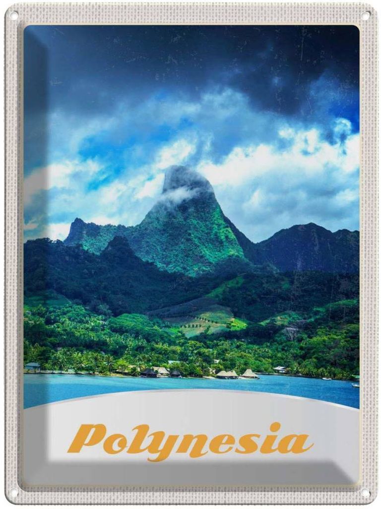 vianmo Blechschild 40x30 cm Polynesien Insel Australien Pazifik Bildmotiv Reisemotiv Abenteuer Reisen Urlaub