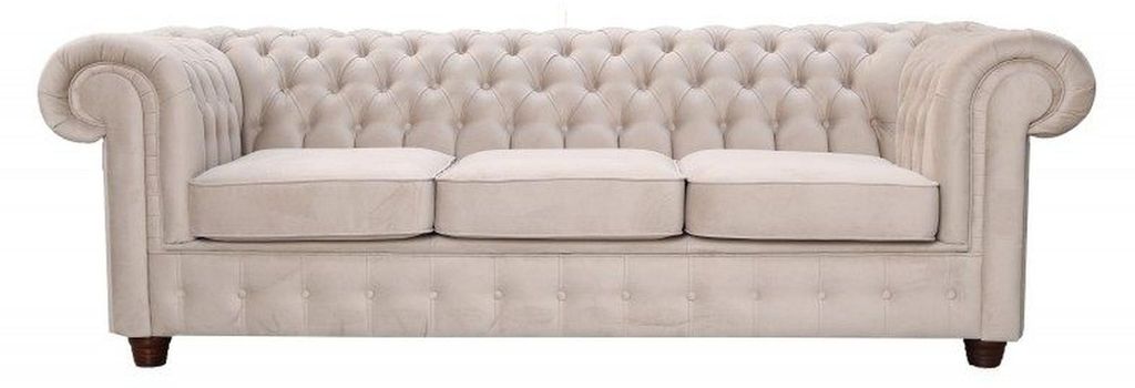 Design Klassiker 3 Sitzer Chesterfield Big XXL Couch Leder Textil Sofas Couchen