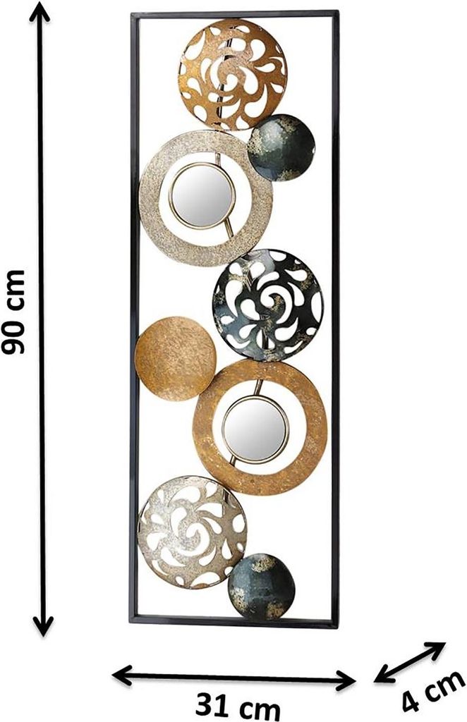 Kobolo Metall-Wandbild Wanddeko Metallbild - mit Ringen, Produktbild 3