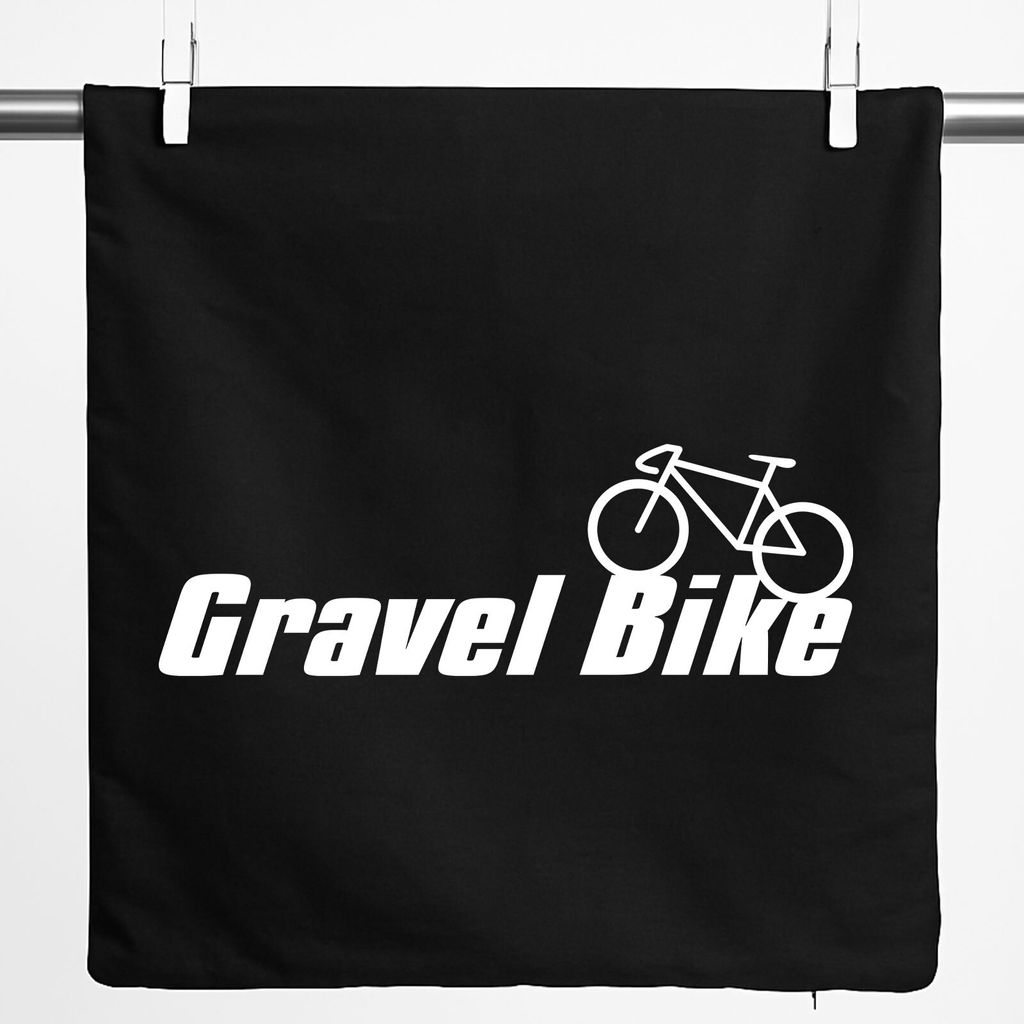 Huuraa Kissenbezug Gravel Bike Fahrrad Geschenk 40x40cm Black Baumwolle Gravel Bike Präsent