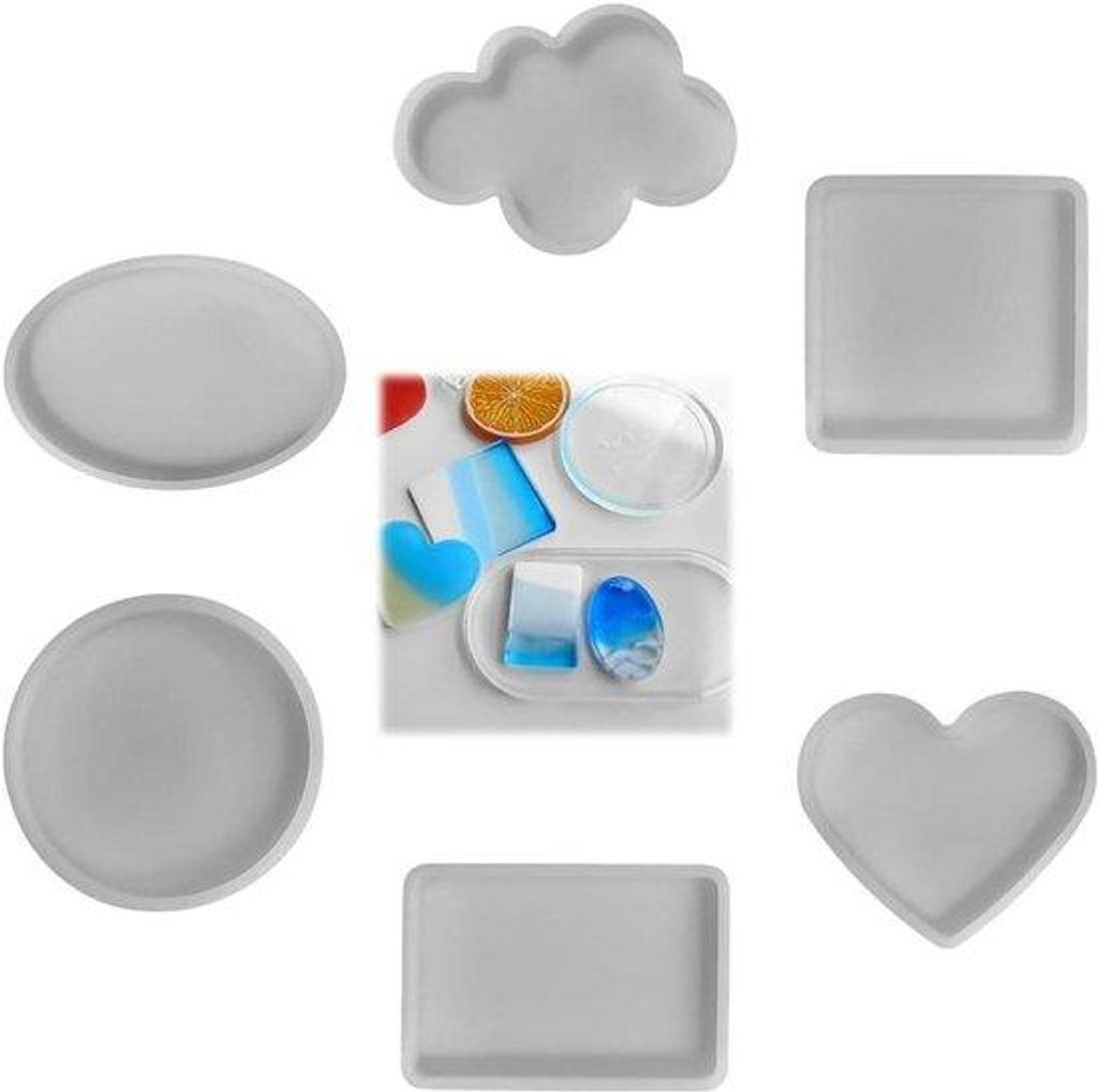Silikonformen Set für Epoxyharz, DIY Unterlage, Handwerk, 6-teilig, 3D Crafting