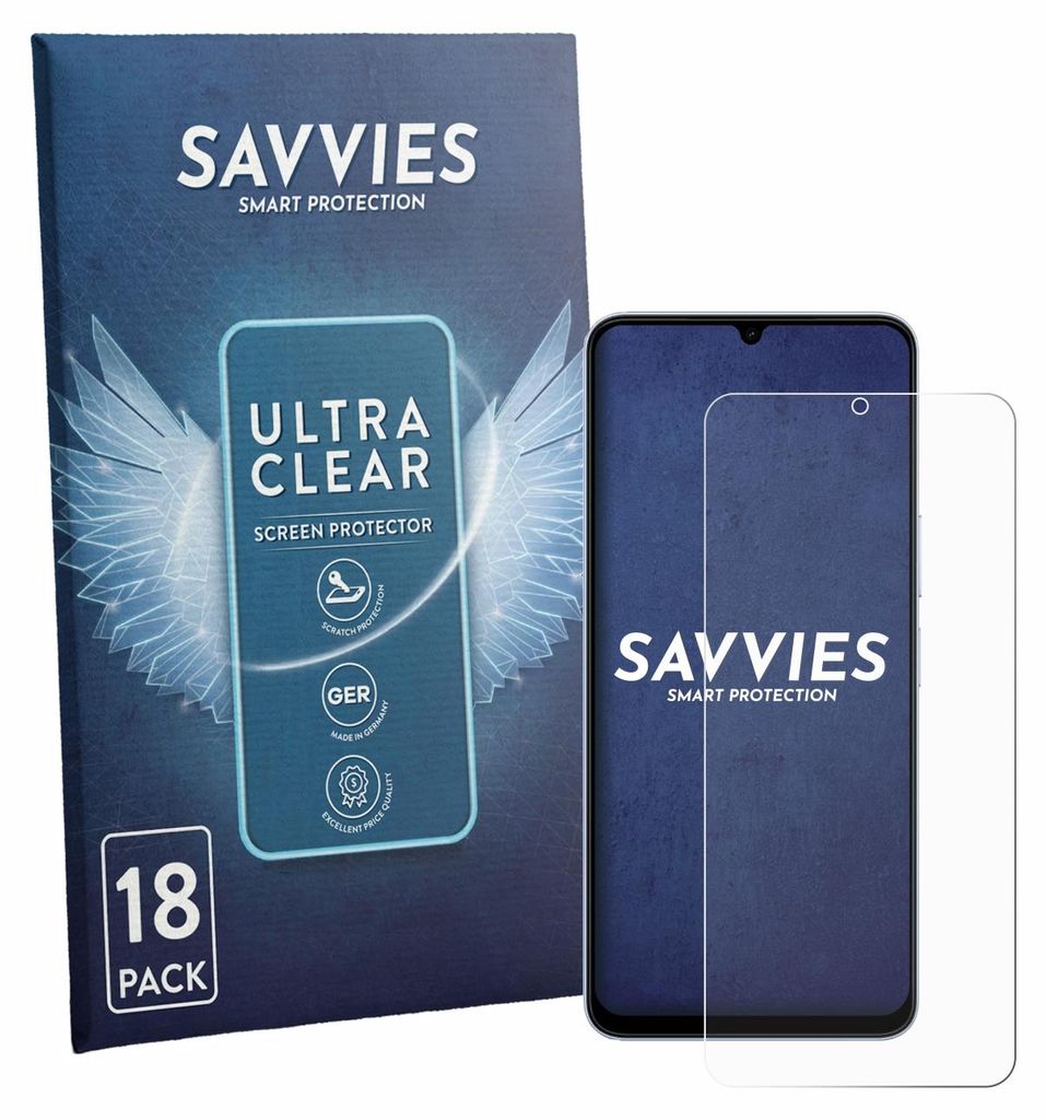 18x Für vivo Y05 Schutzfolie Savvies Displayschutz Display Schutz Folie Klar Transparent