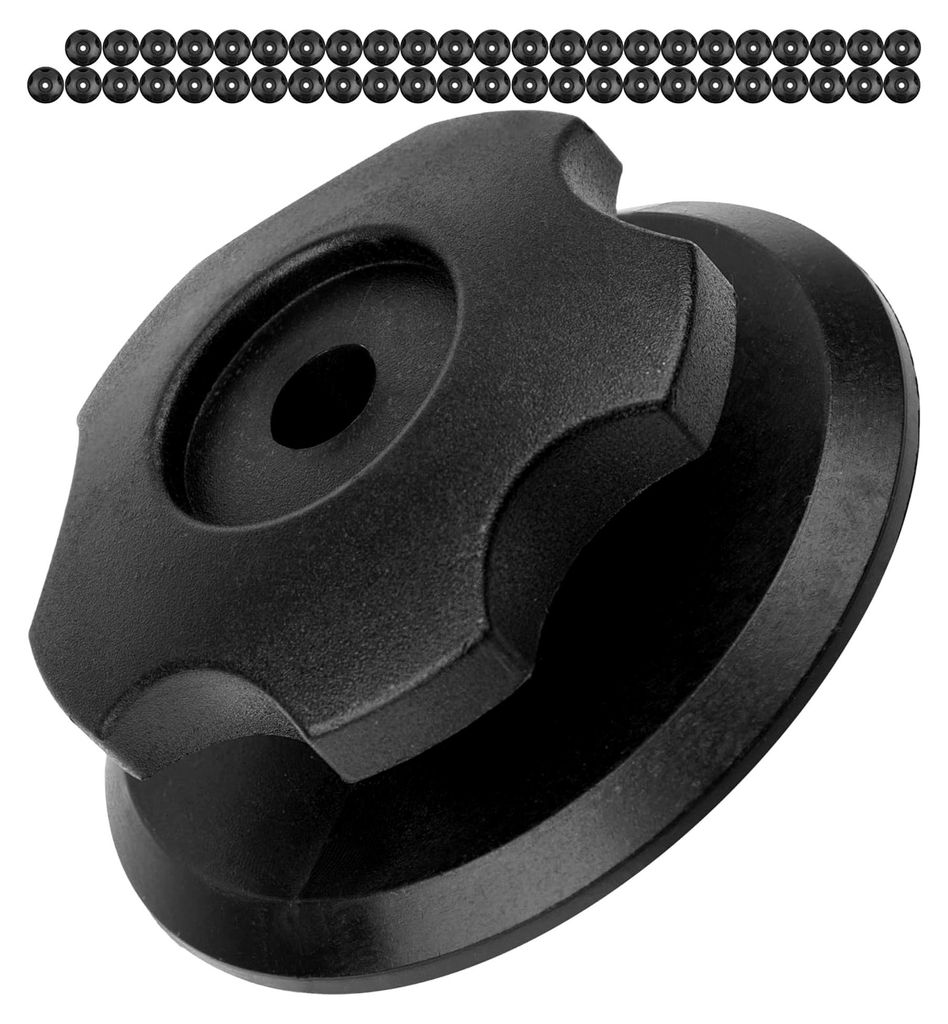 Runde Anhänger Planenknöpfe, 48 Stück, Schwarz, aus Hartplastik, Ø 36 x 14 mm für Spanngummis von Anhängernetzen und Planen, Befestigungshake...