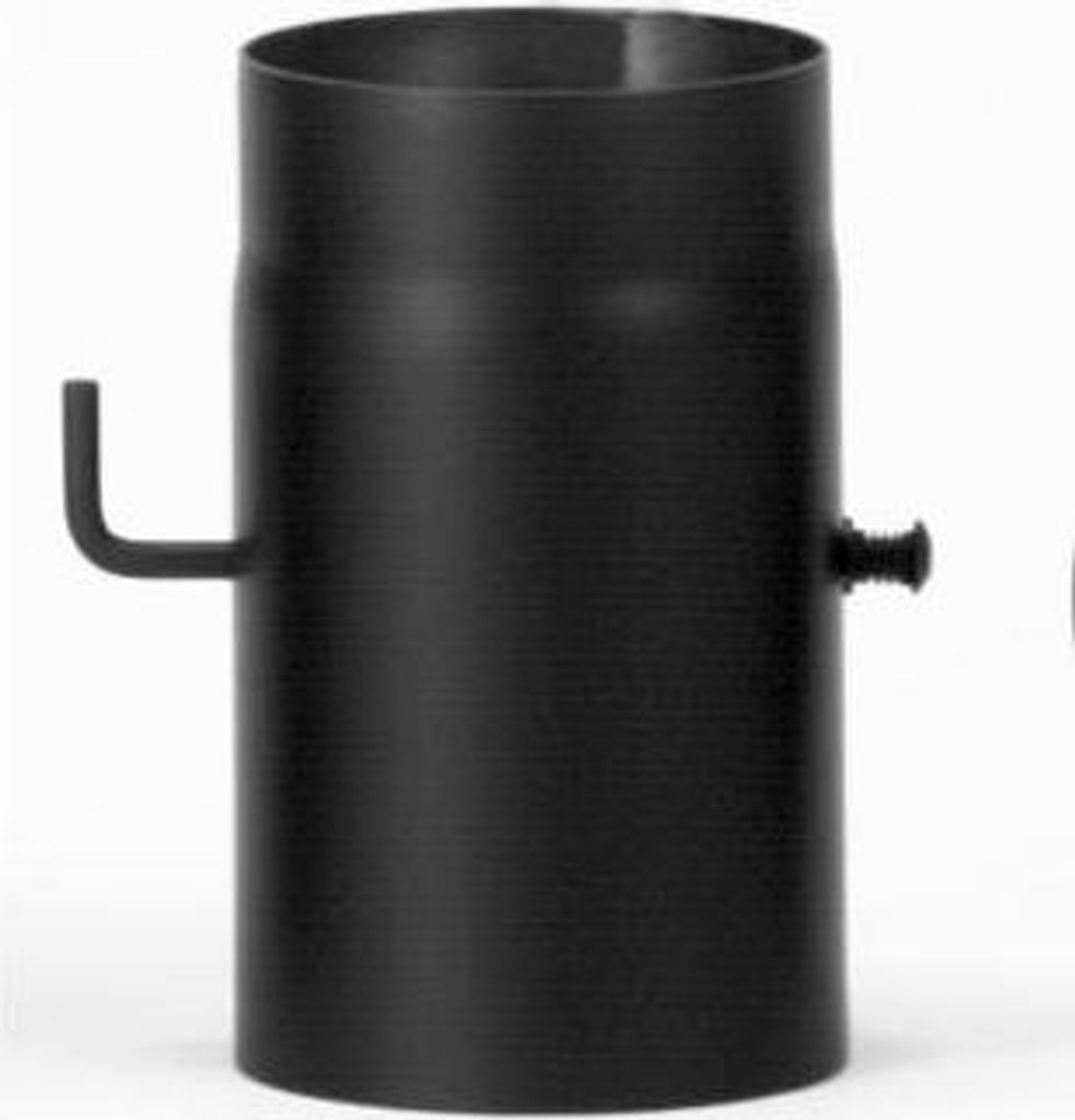 Firefix Ofenrohr Ø 120 mm, 25 cm, mit Drosselklappe, schwarz