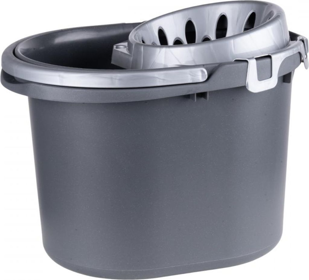 TOPFANN Antracitově zbarvený kbelík na mop se ždímačem 15l Obrázek produktu 