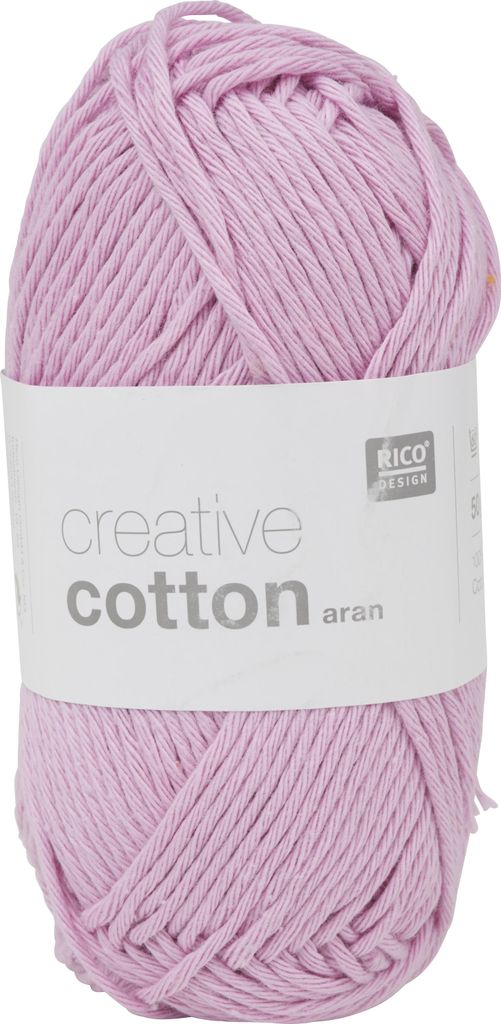 Rico Design Creative Baumwolle aran, Aran, Leicht, Violett, Baumwolle, 85 m, 60 °C