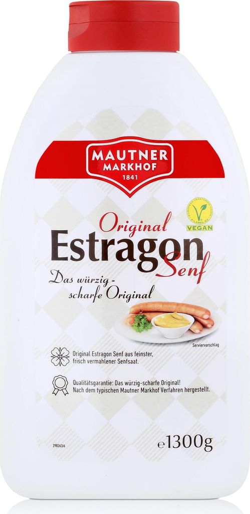 Mautner Estragon Senf 1,3kg - Das würzig scharfe Original Produktbild 