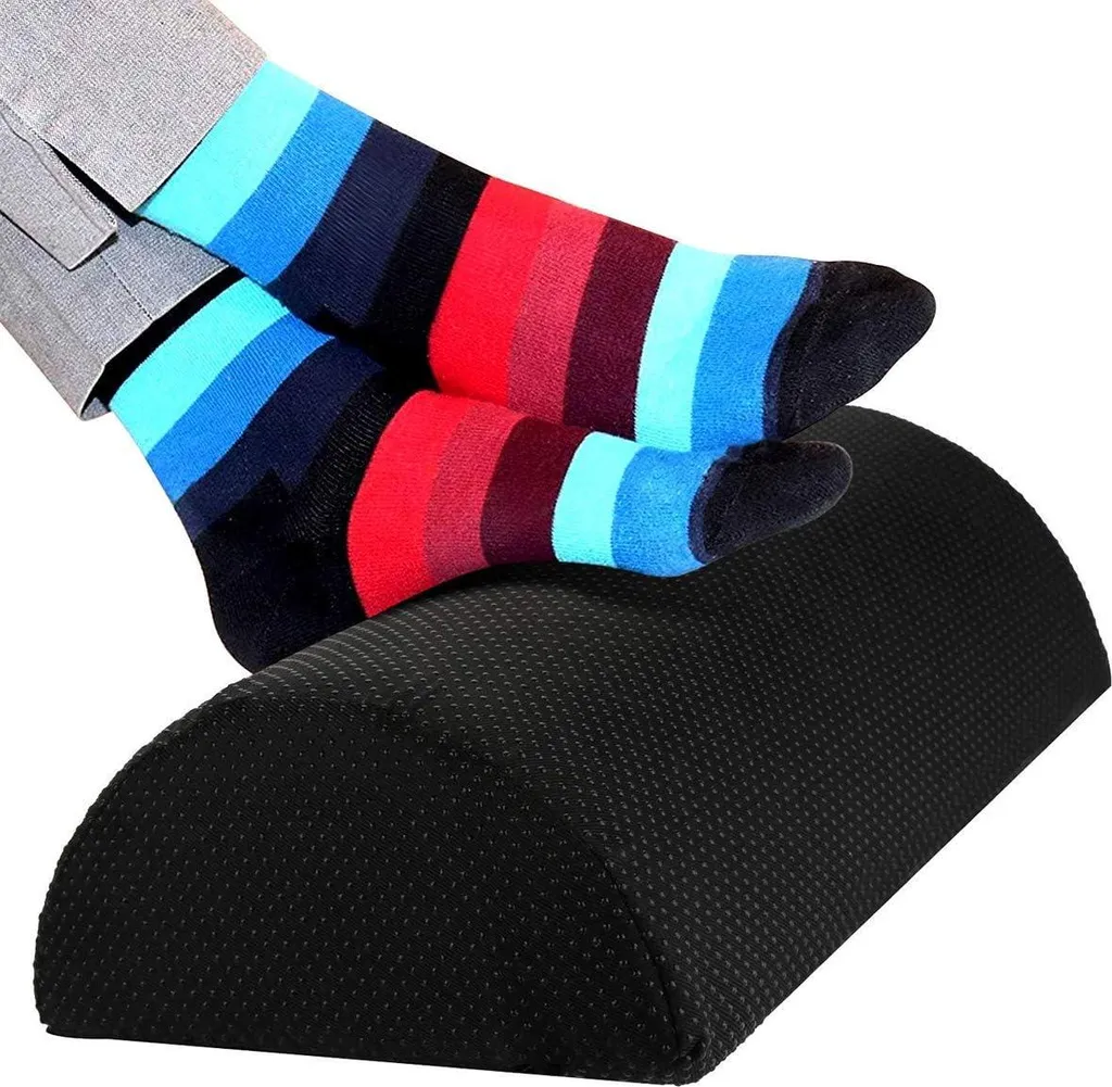 Coussin repose-pieds de bureau ergonomique en mousse HD antidérapant Noir