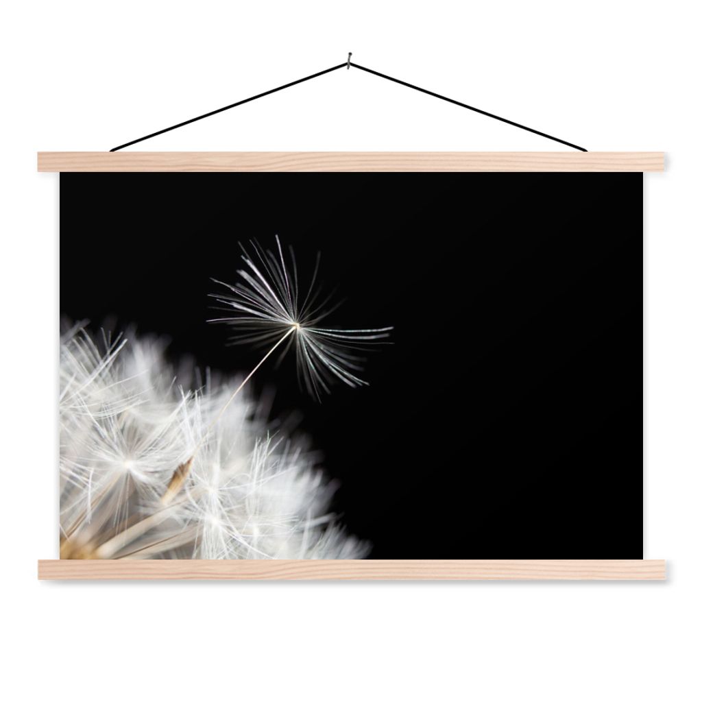 MuchoWow Textilposter Blume - Löwenzahn - Pflanze 60x40 cm mit holzfarbenen Rahmen - Bilder