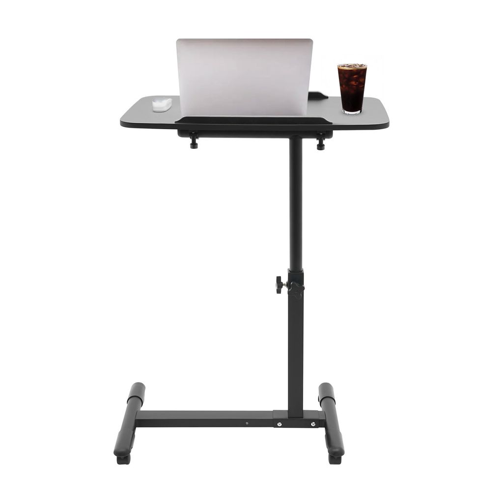 Nachttisch, verstellbarer Betttisch für Krankenhaus und Heim, rollender Laptop-Tisch, Schwarz