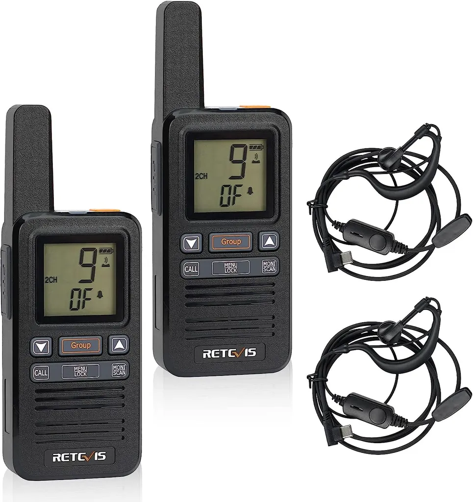 Talkie Walkie VOX Mains Libres pour Communiquer sans Réseau Mobile Noir