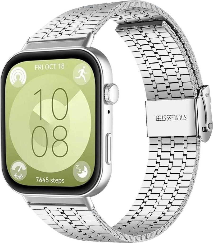Für Huawei Watch Fit 4 Pro / Fit 4 / Fit 3 xDfind Seven Beads Design Edelstahl Armband Silber