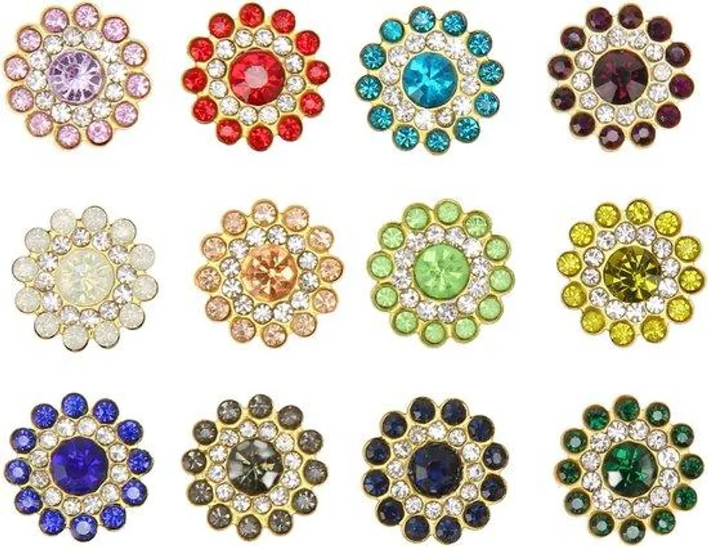 100 Boutons en Verre Cristallin Fleur pour Remplacer et Décorer vos DIY