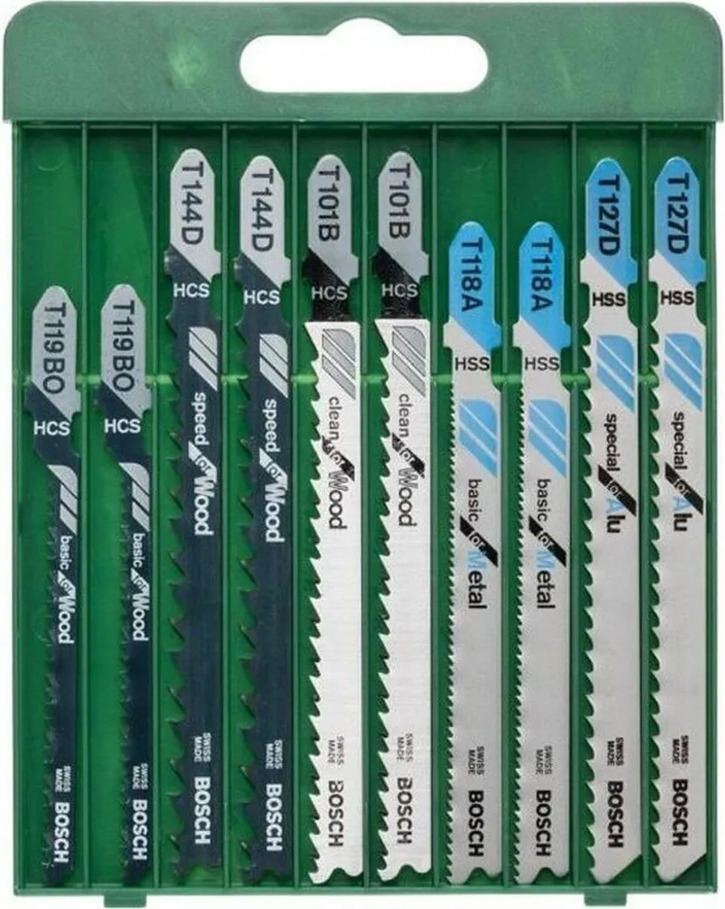 Kit 10 Lame Bosch 2609256746 Professionali per Legno, Metallo e Curve