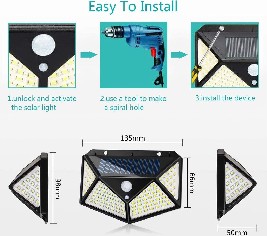 Solarlampen für Außen mit Bewegungsmelder, [2023 Neuestes Produktbild 5