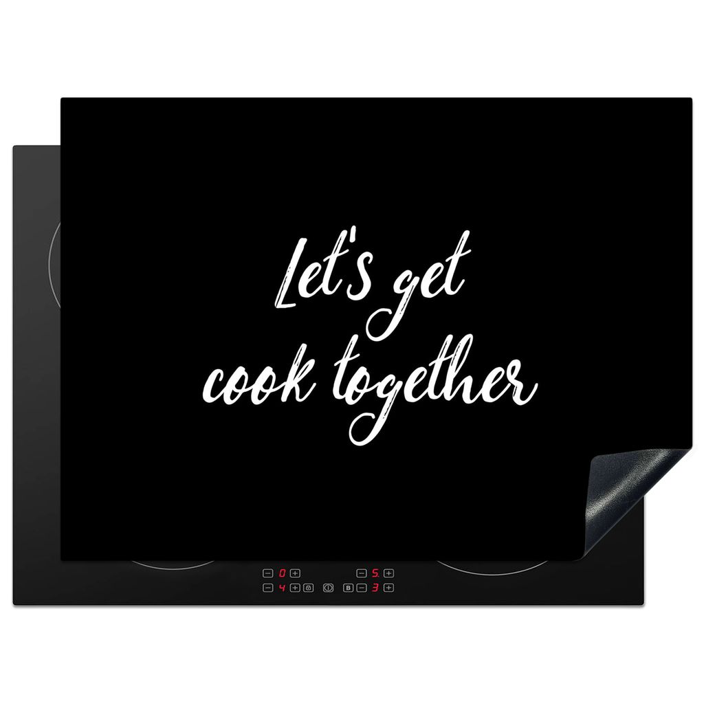 KitchenYeah Herdabdeckplatte Lass uns gemeinsam kochen - Kochen - Zitate - Sprüche - Gemeinsam , 70x52cm, Küche Deko, Glaskeramikkochfeld Herda...