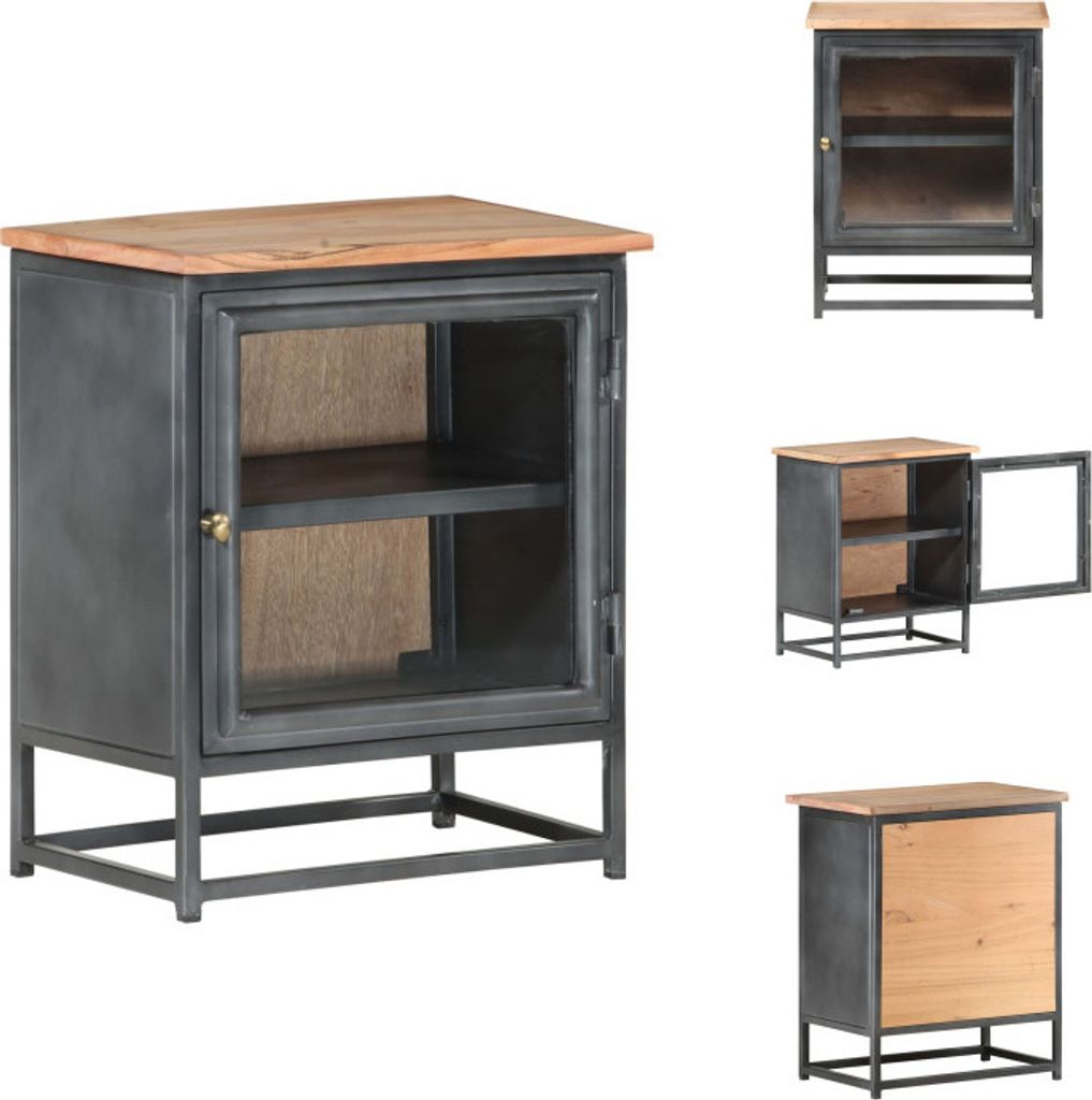 vidaXL Nachttisch Grau 40x30x50 cm Massivholz Akazie - Nachttische