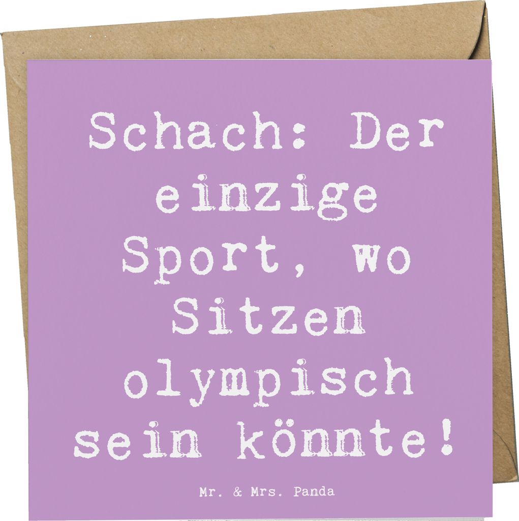 Mr. & Mrs. Panda Grußkarte Spruch Schach Sport - Lavendeltraum - Geschenk, Geduld, Sportler, Klappkarte, anlasskarte, Familie, Teamsport, Taktik, ...