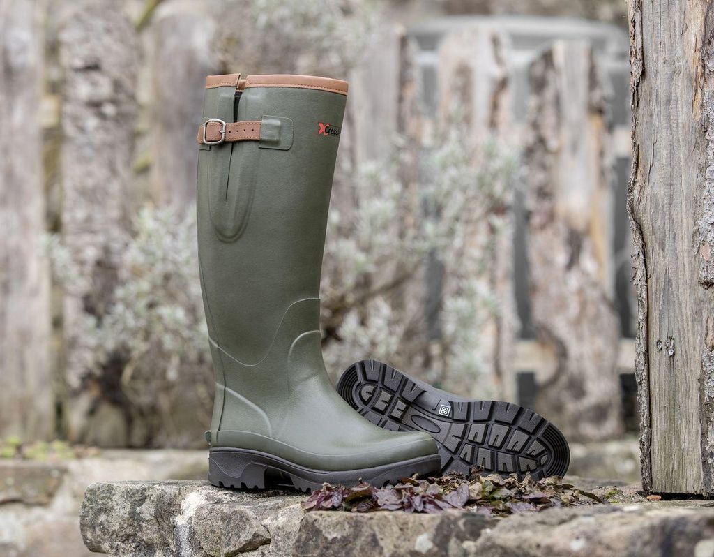 Crosslander Gummistiefel Kodiak kniehoch, Größe:47, Farbe:oliv