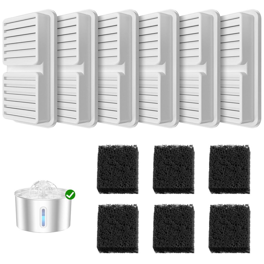 12 Filter Set für Katzenbrunnen: Enthält 6 Aktivkohlefilter Produktbild 
